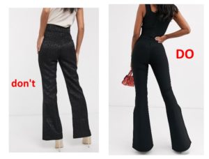 flare pants too long